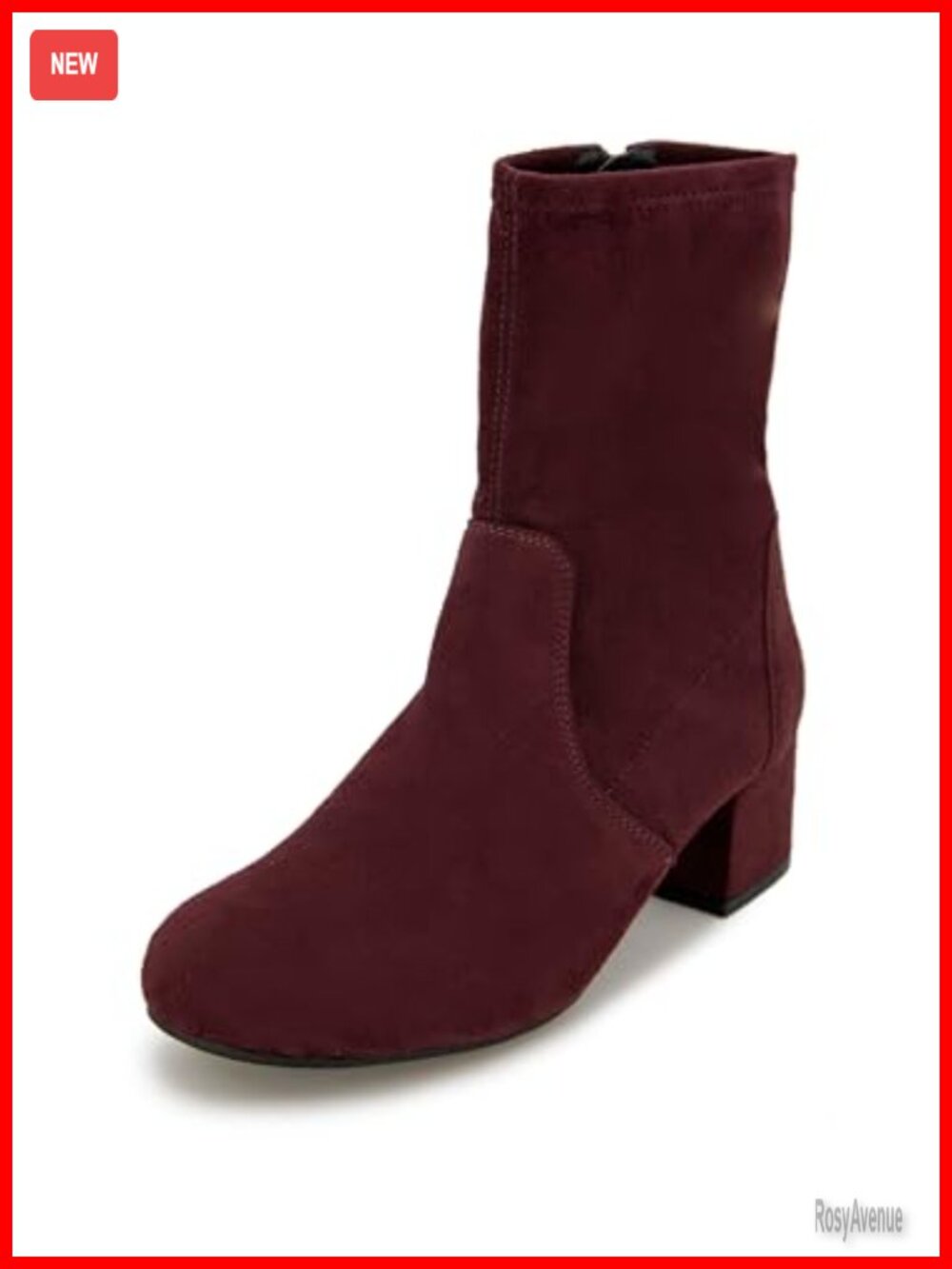 Stretch Ankle Bootie with Inside Zip and Cushioned Footbed